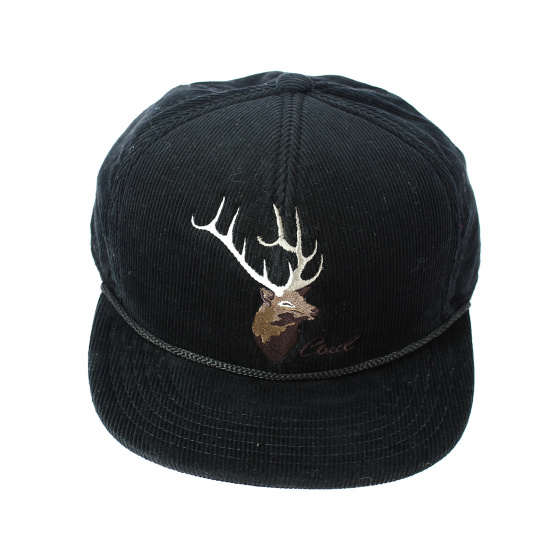 Black Stag Flat Visor Cap - The Wilderness - Coal