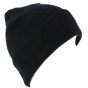 Black Wool-Lined Cuffed Beanie - Traclet by Marone