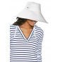 Wide Brimmed Beach Floppy Hat White Cotton - Coolibar