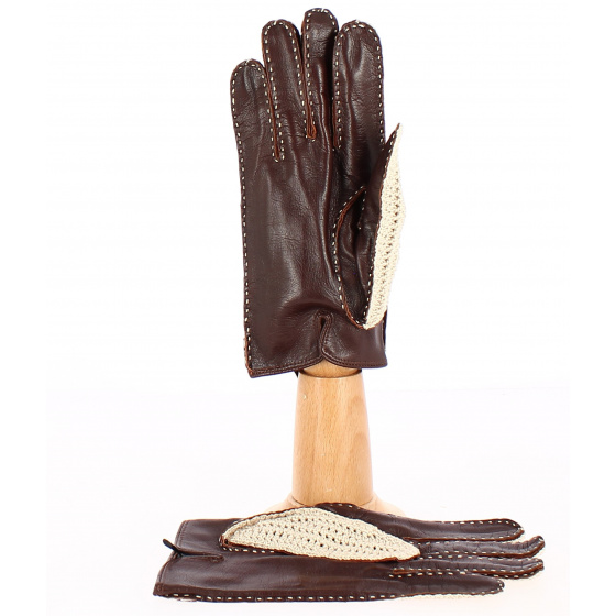 Gants de Conduite Cuir & Coton Marron - Glove Story