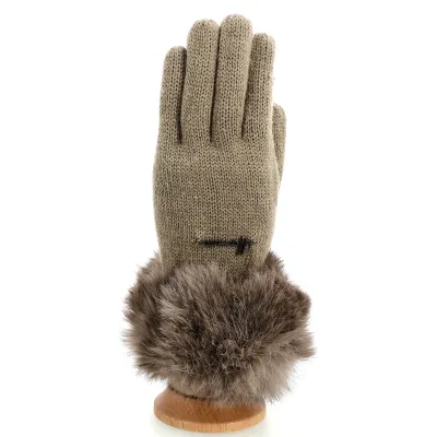 Pyrop Rabbit Fur Gloves Taupe - Herman Reference: 8913 | Traclet Hat Shop