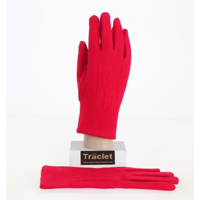 Women's Red Wool Alice Touch Screen Gloves - Traclet Reference: 8915 | Traclet Hat Shop