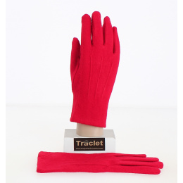 Women's Red Wool Alice Touch Screen Gloves - Traclet