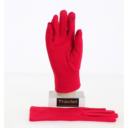 Women's Red Wool Alice Touch Screen Gloves - Traclet