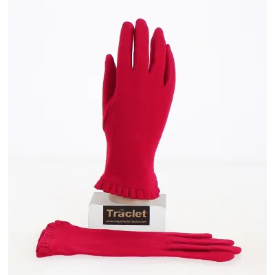 Women's Wool & Nylon Red Gloves - Traclet Reference: 8917 | Traclet Hat Shop
