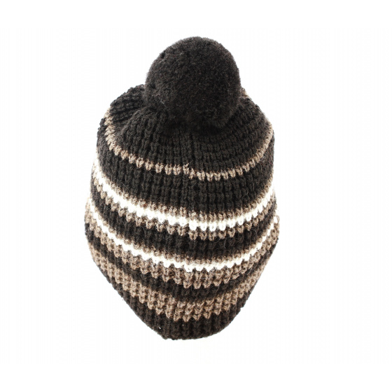 Brown Pompom Beanie - Stetson