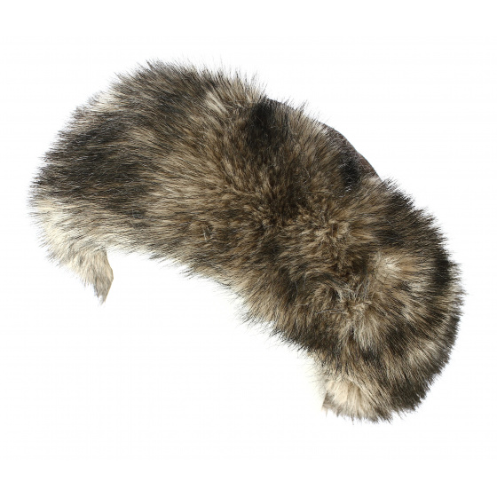 Nastasia Leather & Faux Mink Fur Hat in Brown - Traclet