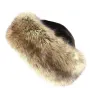 Toque Nastasia Cuir & Fausse Fourrure Renard Marron- Traclet Reference : 8937 | Chapellerie Traclet