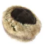 Toque Nastasia Cuir & Fausse Fourrure Renard Marron- Traclet Reference : 8937 | Chapellerie Traclet