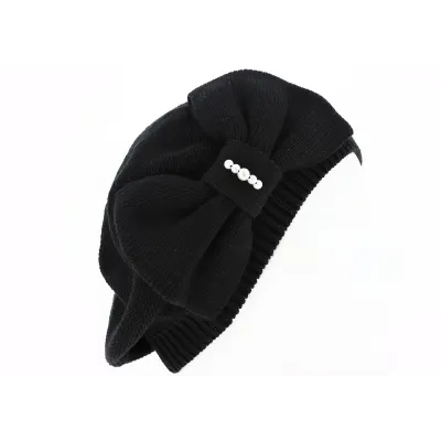Béret été Bella Coton Noir - BeBeret Reference : 8942 | Chapellerie Traclet
