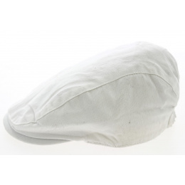 White Cotton Plasterer Flat Cap - Result Headwear