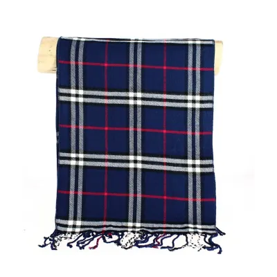 Blue/Red/Black Plaid Fancy Scarf - Traclet  Reference: 8954 | Chapellerie Traclet