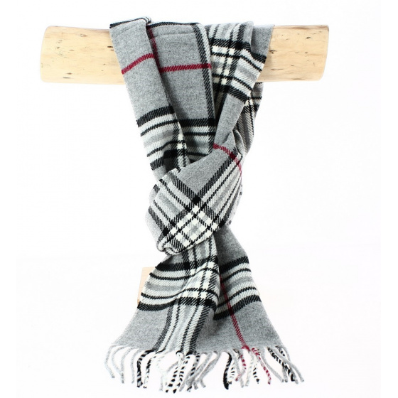 Grey Checkered Bamberg Scarf - Traclet
