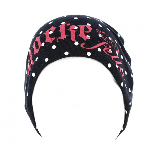 Rocke Fella Kids Black Polka Dot Beanie - Traclet Rocke Fella Kids Black Polka Dot Beanie - Traclet