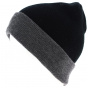 Grey/Black Cuffed Wind Beanie - Traclet