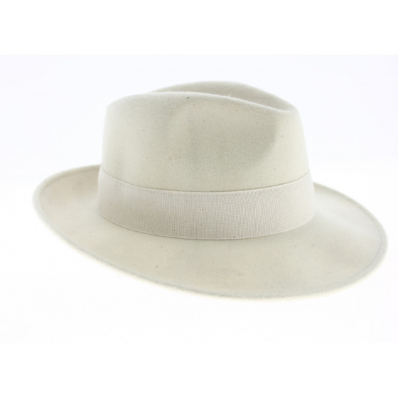 Chapeau Vanador Fedora Feutre Laine Blanc Imperméable - Traclet