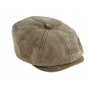 Hatteras Newsboy Leather Cap Taupe- Henschel 