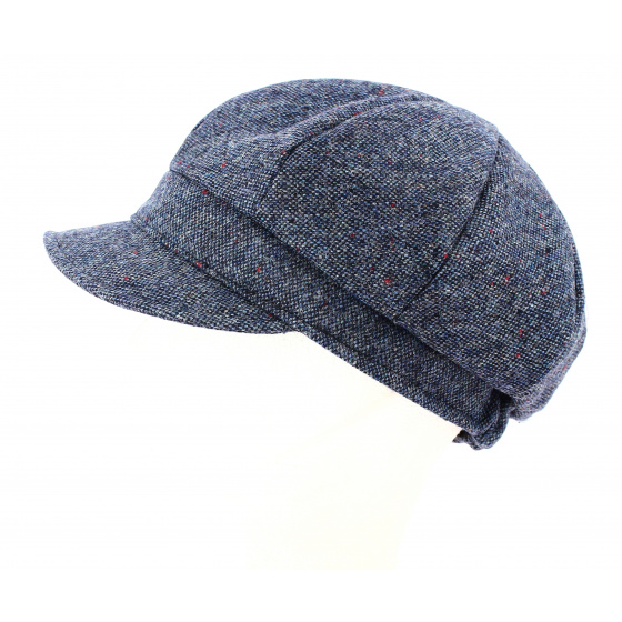 Coco Blue Tweed Newsboy Cap - Mayser