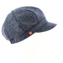 Casquette Gavroche Tweed Coco Bleu- Mayser Reference : 9005 | Chapellerie Traclet