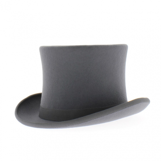 Chapeau haut de forme noir ruban bordeau