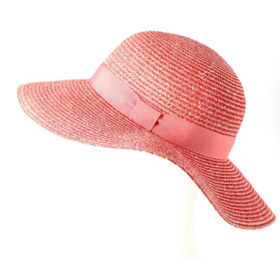 Rhodes Coral Paper Straw Wide Brim Hat - Traclet Reference: 9019 | Traclet Millinery
