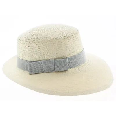 Panama Puyo Cap Natural Straw Pearl Gray - Traclet Reference: 9023 | Traclet Hat Shop