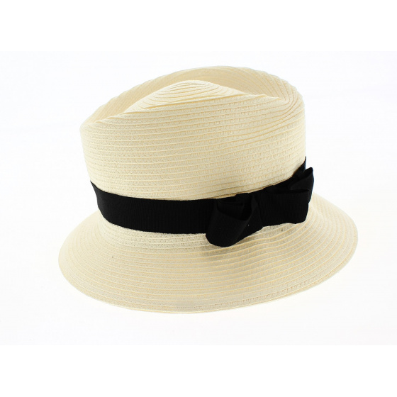 Louisa Woven Paper Cloche Hat in Natural - Traclet
