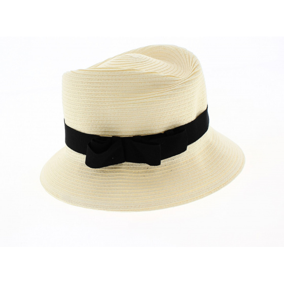 Louisa Woven Paper Cloche Hat in Natural - Traclet
