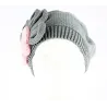 Béret Leïla Coton Fleur Gris & Rose- BeBeret Reference : 9033 | Chapellerie Traclet