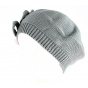 Leïla Cotton Flower Gray & Pink Beret - BeBeret