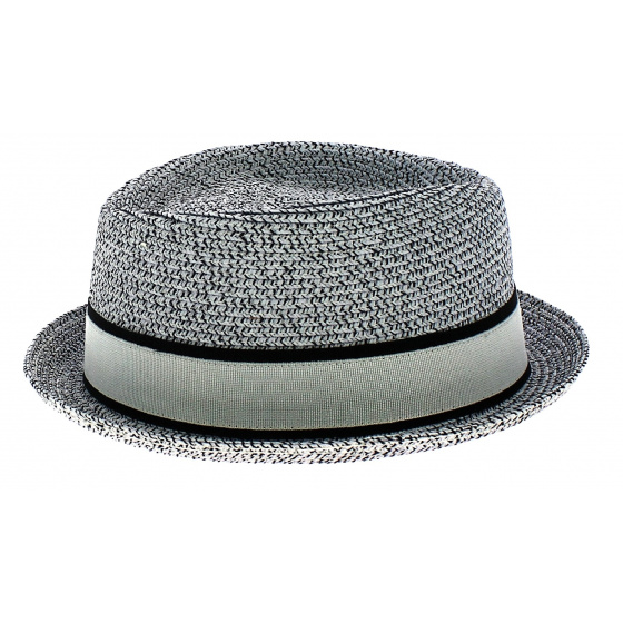 Cliffhanger PorkPie Paper Straw Hat Grey - Fléchet