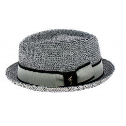 Cliffhanger PorkPie Paper Straw Hat Grey - Fléchet