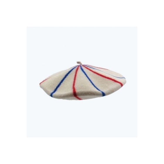 La Marinière Beret Blue/Ecru/Red - the French beret La Marinière Beret Blue/Ecru/Red - the French beret