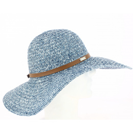 Romana Blue Paper Straw Summer Wide-brimmed Hat - Betmar