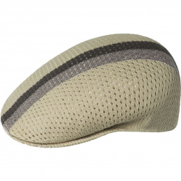 Mesh-Stripe 504 Beige Flat Cap - Kangol