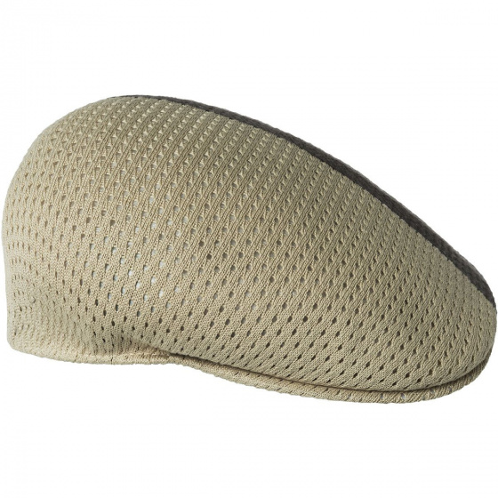 Mesh-Stripe 504 Beige Flat Cap - Kangol