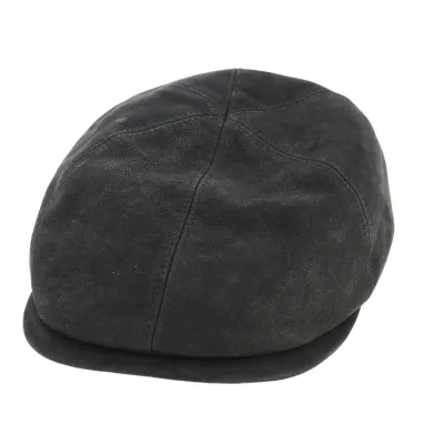 Casquette Bombée Ashford Cuir Noire- Traclet Reference : 9120 | Chapellerie Traclet