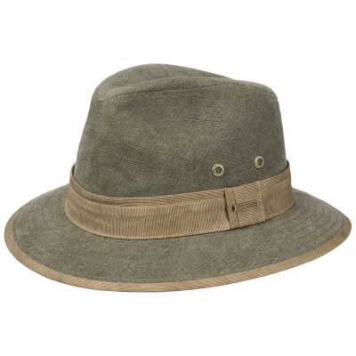 Merton Khaki Cotton Traveller Hat - Stetson Reference: 374 | Traclet Hat Shop