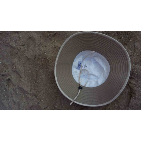 Natural Bucket Hat Asnelles Beige & White - Soway Natural Bucket Hat Asnelles Beige & White - Soway
