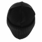 Black Wool Beanie with Cuff made in France - Traclet