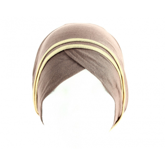 Taupe/Gold Nubie Turban