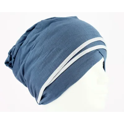 Blue/Silver Nubia Turban Reference: 9176 | Traclet Hatters