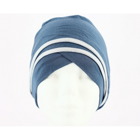 Turban Nubie Bleu/Argent