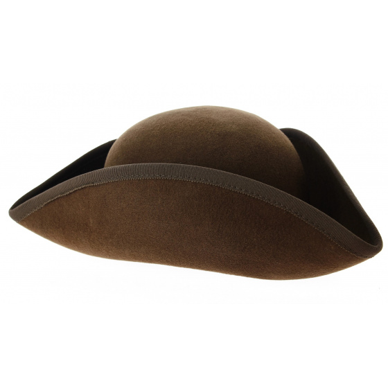 Petit Tricorne Feutre Laine Marron - Traclet