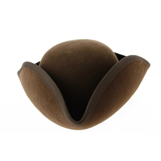 Small Wool Felt Tricorn Brown - Traclet