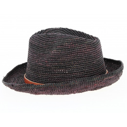 Plum Avignon Raffia Trilby Hat - Traclet