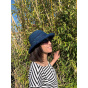 Blue Camelia Raffia Breton Hat - Traclet 