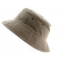 Taupe Cotton Denain Bucket Hat - Traclet