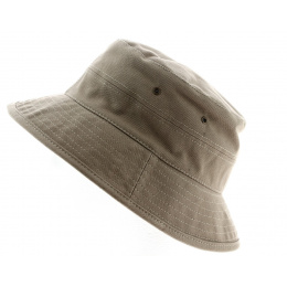 Taupe Cotton Denain Bucket Hat - Traclet