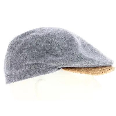 Casquette Lin Sauvain Gris/Bleu- Traclet Reference : 9211 | Chapellerie Traclet